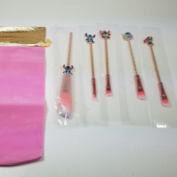 Stitch makeup brushes set of 5 enamel great quality - Picture 2 of 10